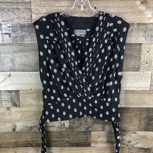 Anthropologie | Tie Waist Surplice Blouse | Small